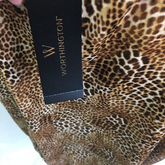 Worthington Alfie Animal Sleeveless Wrap Top Brown XXL - Picture 7 of 14